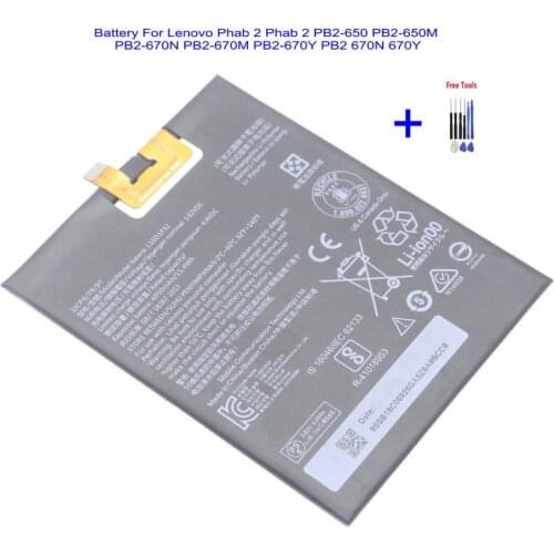 1x 4050mAh L16D1P32 Battery For Lenovo Phab 2 Phab 2 PB2-650 PB2-650M PB2-670N PB2-670M PB2-670Y PB2 670N 670Y + Repair Tools