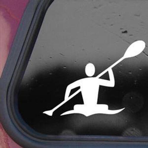 2PCS Funny Game Kayak Kayaker Paddle Canoe Stickers For Windows Bumper Door Laptop Kayak Canoe Car Cover Vinyl Decal 2 Colors
