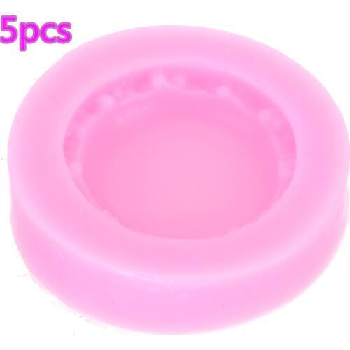 5pcs DIY Mini Macaron Mould Almond Biscuit Sugarcraft Mold Silicone For DIY Soup Making Dessert Baking Tools 4.5cm Random