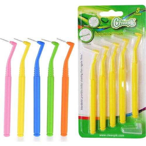 5pcs/set L type Interdental Brush 0.6mm-1.5mm Push-Pull Tooth Floss Dental Oral Care Tool For Teeth Cleaning Gum Toothbrush