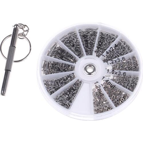 600Pcs/box Screws Nuts Repair Kits 12 Kinds Stainless Steel Tiny Hex Assortment Kit + Screwdriver For Glasses Sunglass Watch