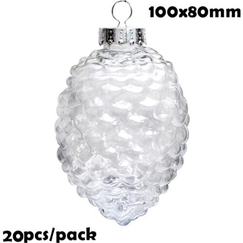 Promotion - 20 Pieces x DIY Paintable/Shatterproof Christmas Decoration Ball/Ornament 100mm Fillable Plastic Pine Cone Nut