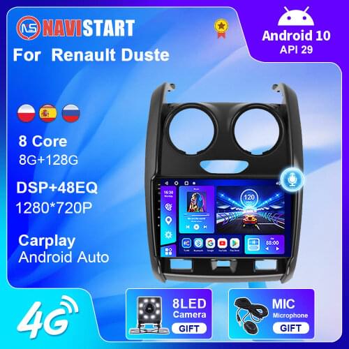 9 inch Car Radio Multimedia Video Player For Renault Duster 2015-2020 Android 10 2 Din GPS Navigation 4G WIFI DSP Camera No DVD
