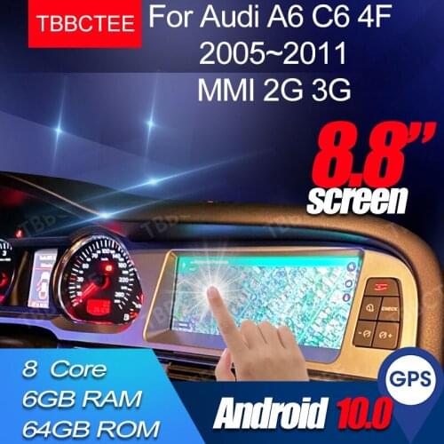 Android 10 Wireless CarPlay 6GB 64GB For Audi A6 C6 4f 2005~2011 MMI 2G 3G Car Multimedia Player GPS Navi Stereo WiFi BT 2 Din