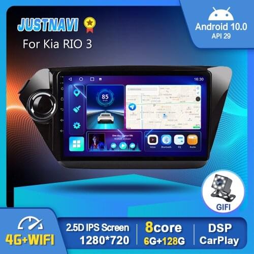 EKIY 4G WIFI Car Radio Android 10.0 Radio For Kia RIO 3 2011-2016 Wilreless Carplay Auto DSP GPS Rear View 9" No DVD 1280*720P