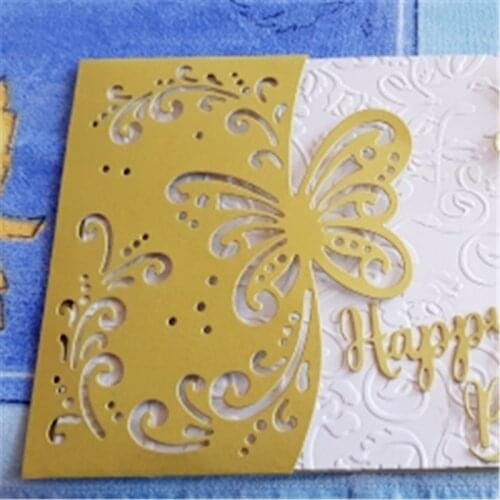 Butterfly envelope greeting card Metal Cutting Dies Stencil Scrapbooking Photo Album Card Paper Embossing Craft DIY