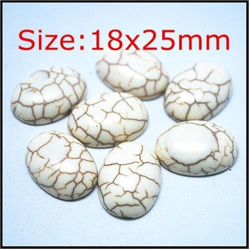 White turquoisee stone cabochon gem stone cabochon oval shape fashion jewelry making beads size 15x20mm 18x25mm 20x30mm
