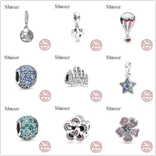 Fit Original Pandora Charms Bracelet 925 Silver Beads airplane ballon bag star flower diy bead free shipping F285