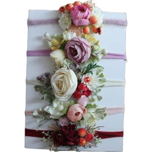 Newborn Stretch Floral Headband Photography Props Little bee Hairband Girl Tieback Shoot Props