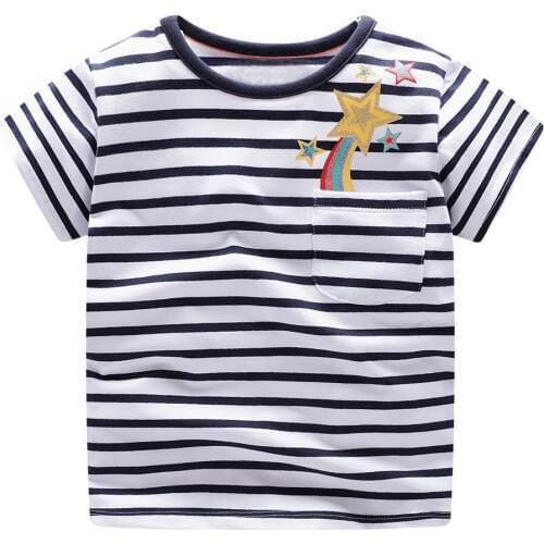 Jumping Meters Girls Tee Rainbow Star Girls Shirt Baby Summer Clothes 2018 Cartoon Kids T-shirts Clothing Children Short Tshirt