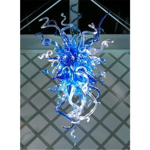 Well Designed Energy Saving LED Crystal Blown Glass Pretty Blue Smart Chandelier for Art Decoration