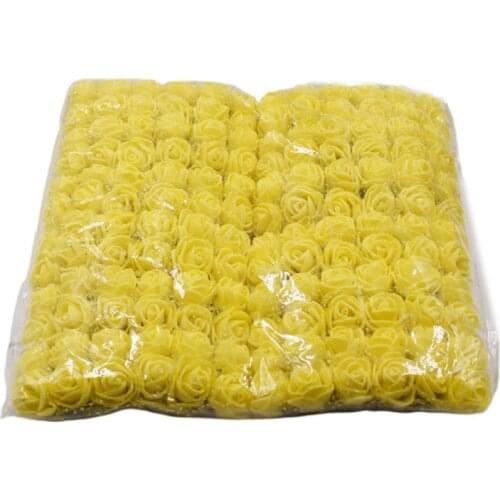 144Pcs/Pack 2.5cm Mini PE Foam Gauze Artificial Rose Flower Head DIY Craft Wedding Bouquets Bridal Shower Party Home