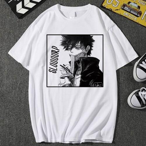 Kawaii My Hero Academia Tshirt Dabi T-shirt Casual Anime Short Sleeve Manga Tee Shirt Tops