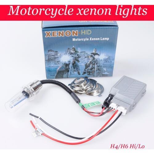 Motorcycle High Intensity Discharge Bike Lights Kit H6 Hi/low HID H4 Bi-Xenon Bulbs 2800lm 12v 35w 4300k 6000k8000k10000k12000K