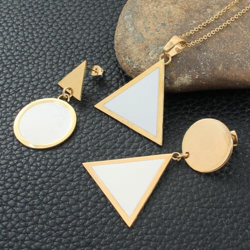 Fashion Irregular Stainless Steel Jewelry Sets For Women And Girl Pendants And Earrings Bijoux Femmes Joyas Mujer Store SFXZCQBC