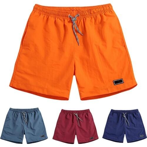 Men Fashion Casual Shorts Men Beach Shorts Pants Men Casual Breathable Quick Dry Pants Pockets Beach Solid Color Sport Shorts
