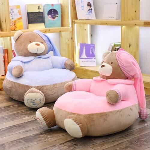 Soft stuffed toy sofa seat cute pajamas bear child seats for children and holiday gifts friends gifts