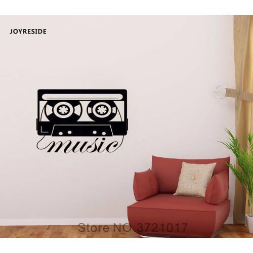 JOYRESIDE Retro Cassette Tape Old Audio Music Player Wall Decal Vinyl Sticker Living Room Bedroom Design Murals Decoration A165