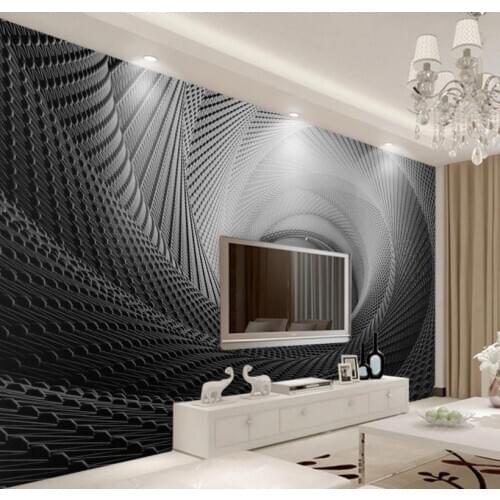 Custom 3D Mural Wallpaper 3D Circle Stereo Indoor TV Background Wall Wallpaper For Living Room Bedroom