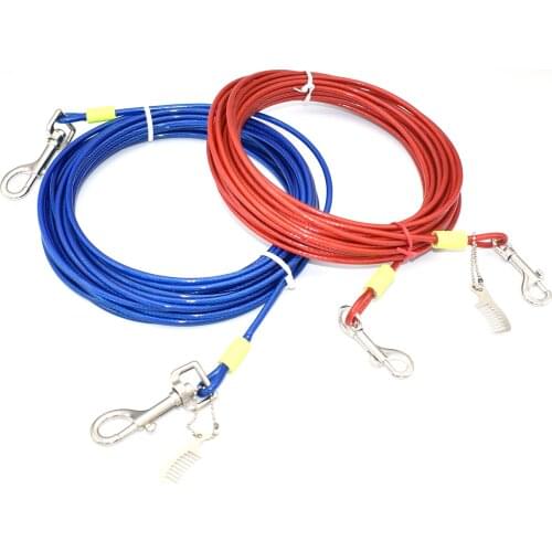 Strong Dog Leash lead Pet Tie Out Cable for Dogs 25 Feet pet Drag leash rope Outdoor Camping dog collar hardware supply
