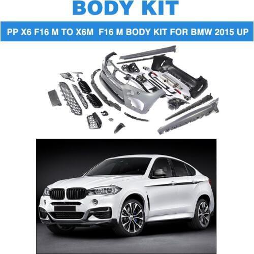 PP front bumper rear bumper side skirts Grill Grille Mesh Bumper Guard Body Kits For BMW X6 F16 2015-2017 Car Styling
