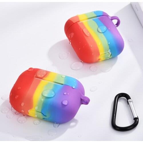 Rainbow Silicone Case Protective Cover for AirPods 1/2 Air Pods Pro TPU Earphone Soft Silicone Cover for AirPods 3 Pro Case