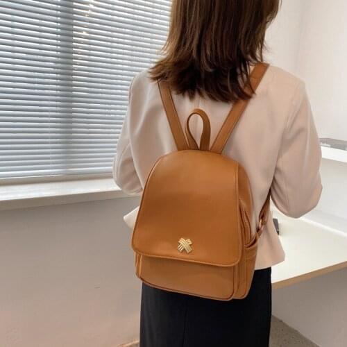 Luxury Designer female Shoulder Bags DaypackSolid Color women Backpack Small PU Leather School Back Packs for Teenagers Girls
