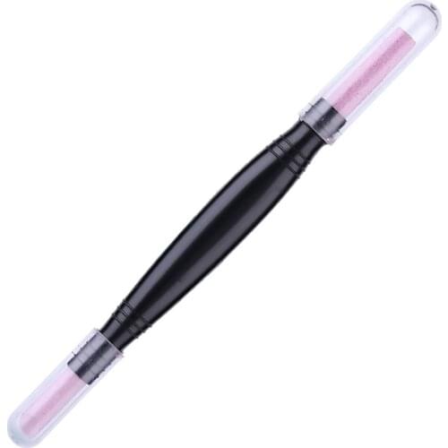 Black Quartz Scrubs Stone Cuticle Stick Pen Cuticle Nail Art Pusher Spoon Cut Nail Pusher Manicure Care Tools Double-headed