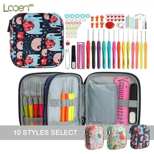 New Soft Handle Aluminum Yarn Knitting Needles Sewing Tool Kits Ergonomic Grip Set Home Sewing Accessories