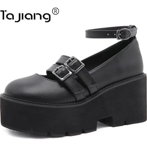 Tajiang Summer NewHigh-heeled womens shoes with metal buckle Roman thick-soled single shoes gladiator shoes T165-2