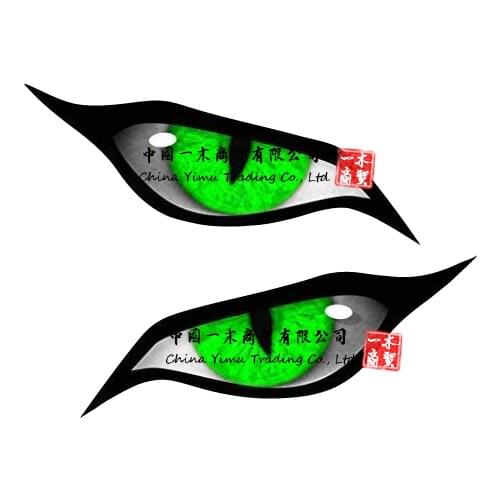 Sticker licker Pair of Evil Eyes with Green Iris, Vinyl Sticker for Drone, Motorcycle, Helmet, Car