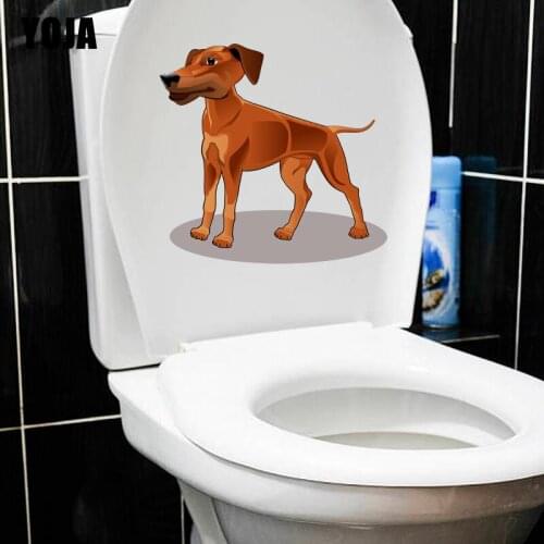 YOJA 22.8*21.9CM Happy Dog Wall Sticker Living Room Home Decor Toilet Decal Creative Fashion T3-0711