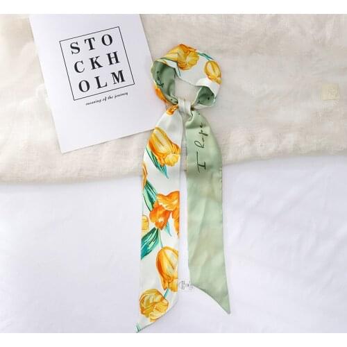 2021 New Summer 130*6 Scarves Women All-Match Flower Shape Small Long Hair Band Fashion Bag Ribbon For Women