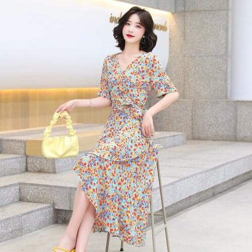 Women Long Floral Dress Summer 2021 Runway Elegant Vintage Boho Retro Fairy Casual Tropical Sea Beach Vacation Party Vestido New