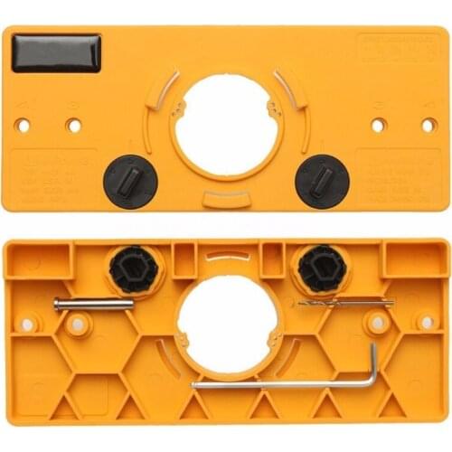 066E Hinge Hole Opener Guide Sleeve Tool 15-35mm Multifunction Punch Locator Cabinet Cupboard Installation Drilling Jig