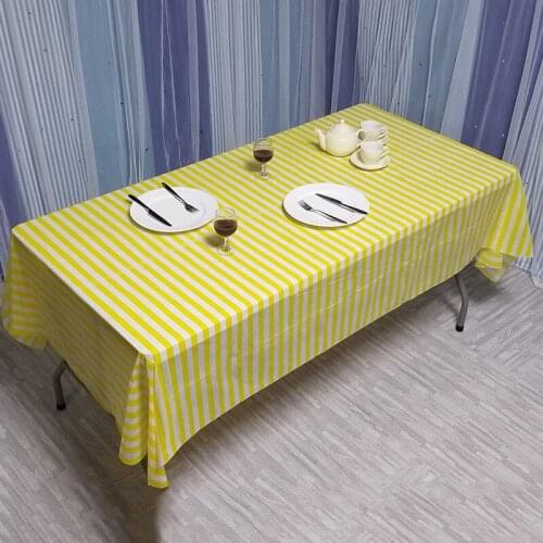 1pcs Disposable Plastic Tablecloth 137x274 Plaid Striped Wave Pattern Plastic Waterproof and Oil-proof Tablecloth Red Blue Black