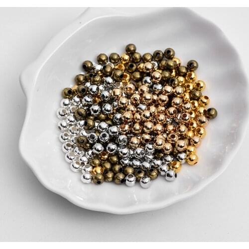 1 Pack 3.2 4 5 6 8mm Gold Antique Bronze Color Metal Round Spacer Loose Rondelle Bead for DIY Bracelet Jewelry Making Finding