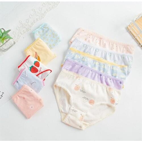 10pcs/Set Baby Panties Cotton Kids Underpants Baby Girl Print Briefs Panties For Girls Childrens Underpants Random Color 23-10p