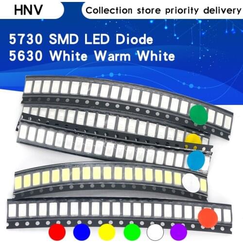 100pcs 5630/5730-CW/WW 0.5W-150Ma 50-55lm 6500K White Light SMD 5730 5630 LED 5730 diodes (3.2~3.4V)