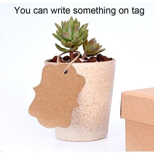 100pcs Packaging Label Brown Kraft /black/white Paper Tags DIY Scallop Label Wedding Gift Decorating Tag 5*3cm