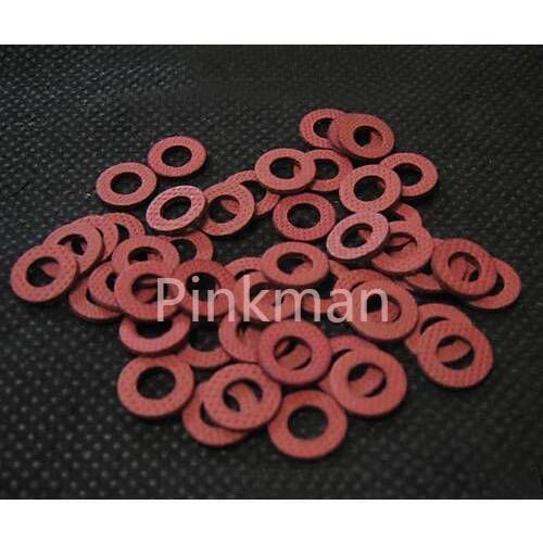 1000 Pcs M3 3mmx8mmx1.2mm Red Insulating Fiber Washer