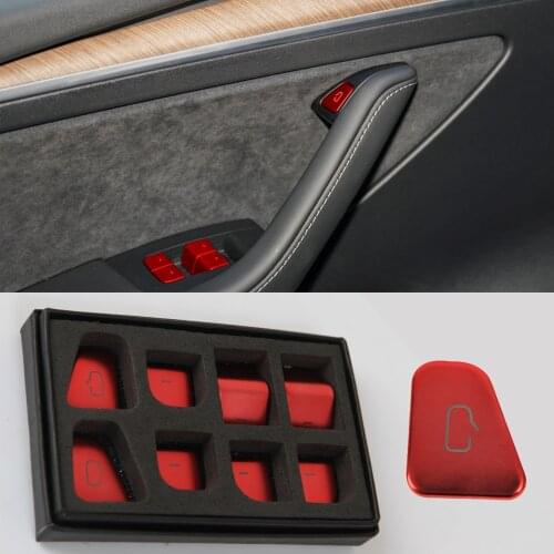 11pcs / Set Interior Decoration Sticker Window Switch Door Handle Reminder Sticker New For Tesla Model 3 2021 & Model Y 2021