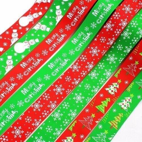 16812X61 , 25MM Christmas Series Printed grosgrain ribbon, DIY handmadeHair accessories Material wedding gift wrap