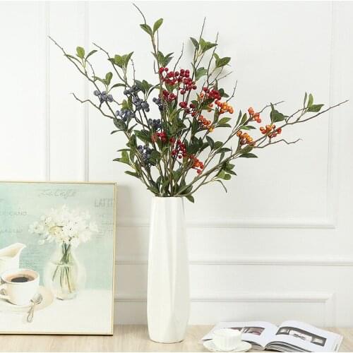 3 PCS Simulation Berry Brunch Artificial Plants Fake Plant Home Garden Kitchen Decoration