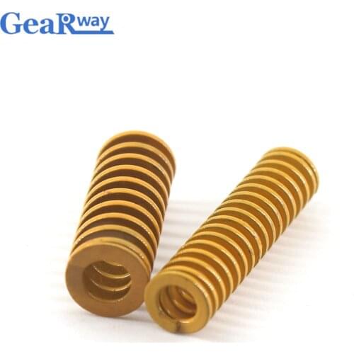 Gearway 4pcs Yellow Die Spring Lightest Loading Mold Spring TF14x20/14x25/14x30/14x50/14x55mm Compression Die Spring