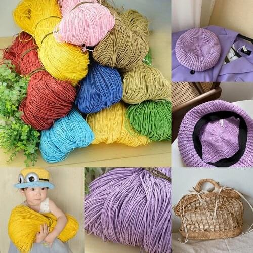 500g Summer Raffia Yarn Crochet Natural Paper Straw Threads Handcrafts For DIY Knitting Hat Handbag Purse Basket Rattan Material
