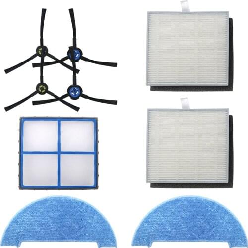 6pcs/set Side Brush kit for Ilife V8 V8s X750 A7 X800 X785 V80 vacuum cleaner parts,side brush filter and mop cloths