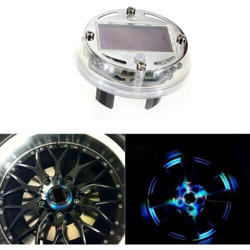 Car Waterproof Solar Wheel LED Lamp Colorful Tire Light Automobile Accessory