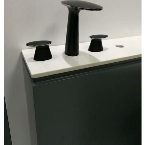 Free ship Black 8 inch widespread bathroom waterfall Lavatory Sink faucet oval handles tap