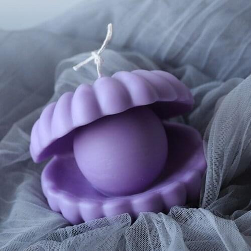 Big Pearl Shell Candle Mold for Candle DIY Sea Conch Shape Candle Material Wax 3D Silicone Mold